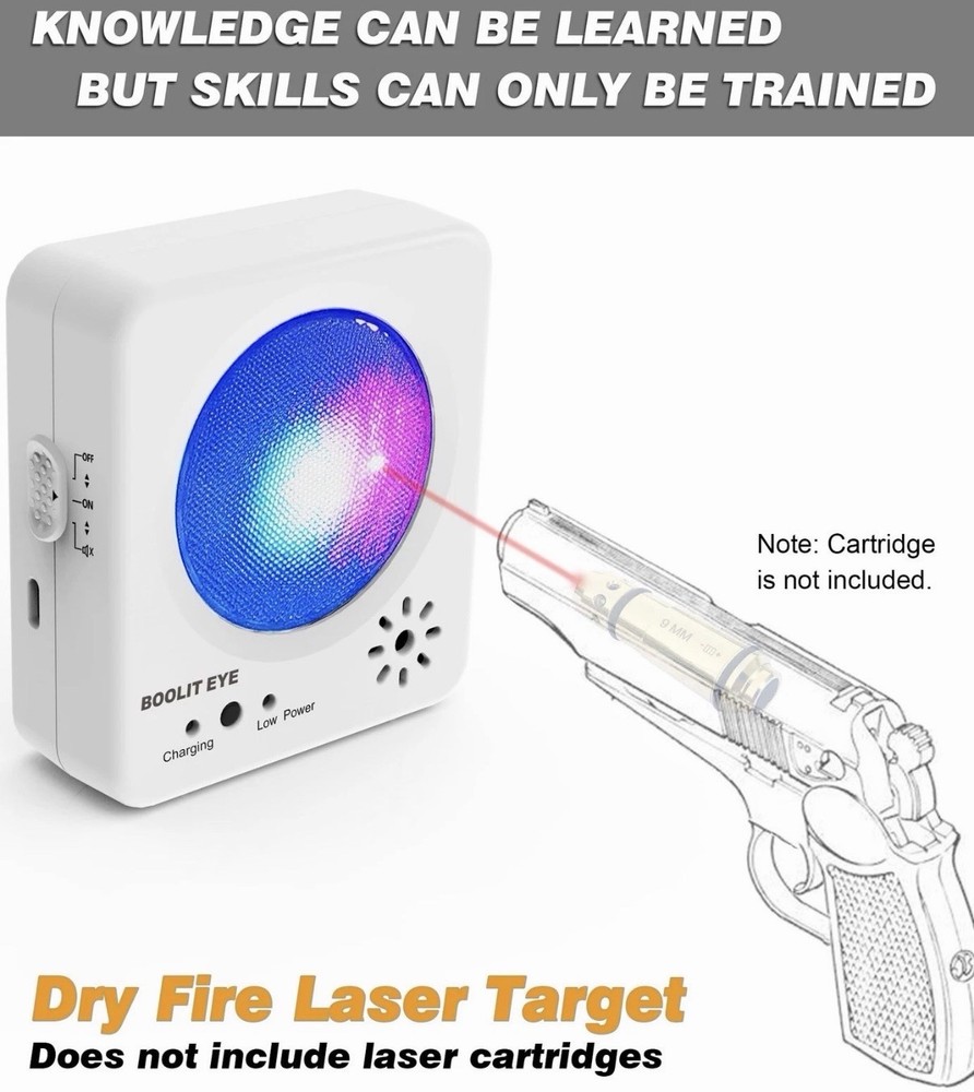 NEW BOOLIT EYE Laser Training Target, Dry Fire Target Safely White
