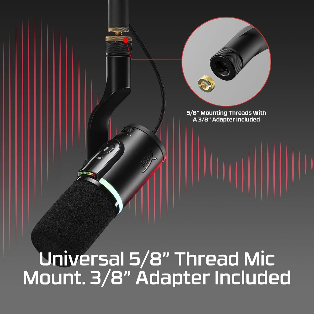 HyperX FlipCast Streaming XLR/USB Dynamic Microphone for PC, MacOS, PlayStation