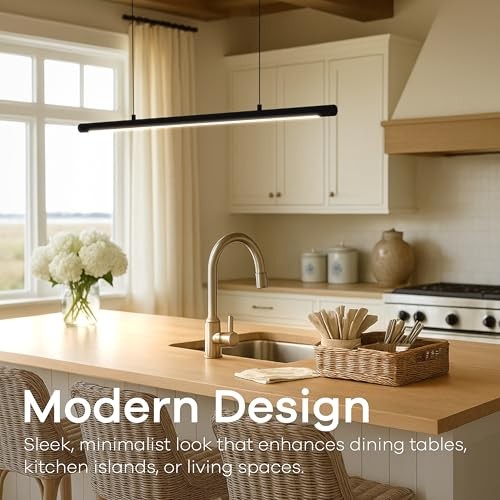 LED Linear Pendant Light, Office Light, Flicker-Free, Dimmable, Dimmable 3000K