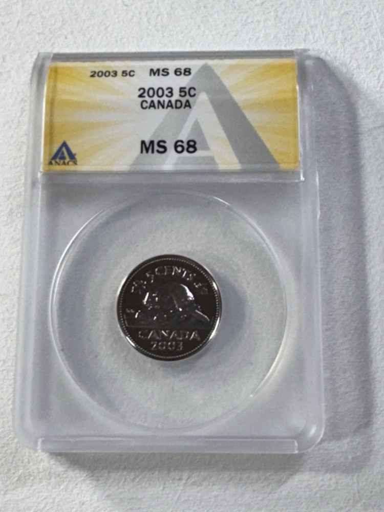 2003 Canada 5 Cents Graded MS 68 by ANACS