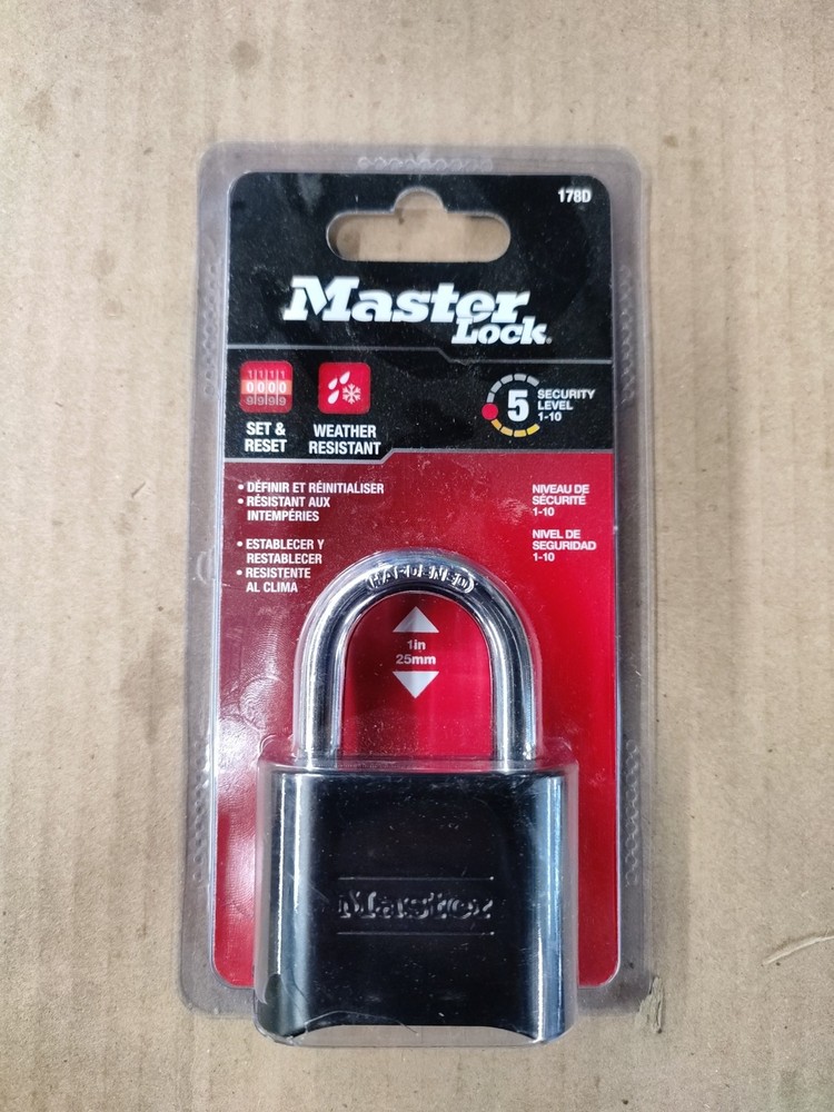 Master Locks 178D Combination Solid Body Padlock - Black