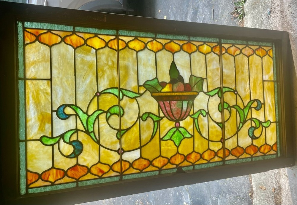 Nice fruit bowl  stained glass window