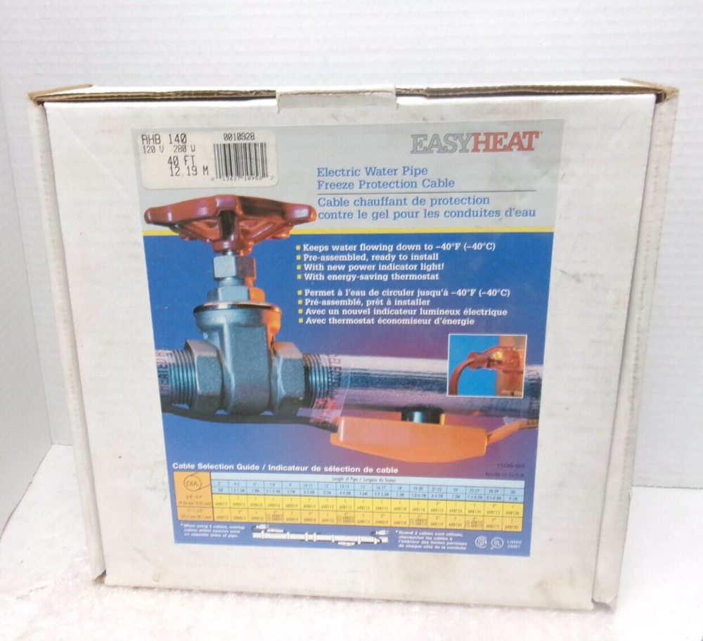 EasyHeat AHB 140 / AHB140 40ft Pipe Heating Cable
