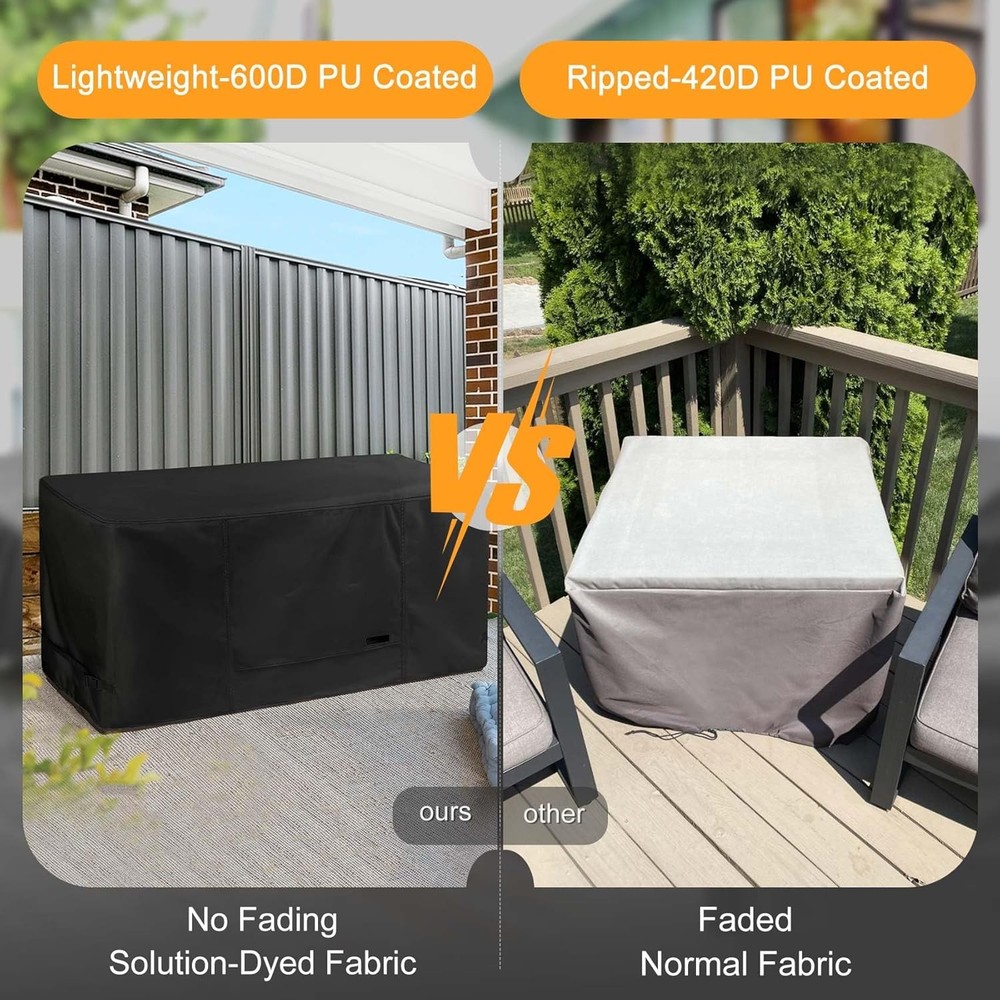 Deck Box Cover Outdoor Waterproof Storage Bench Cover for Rectangular Deck Box