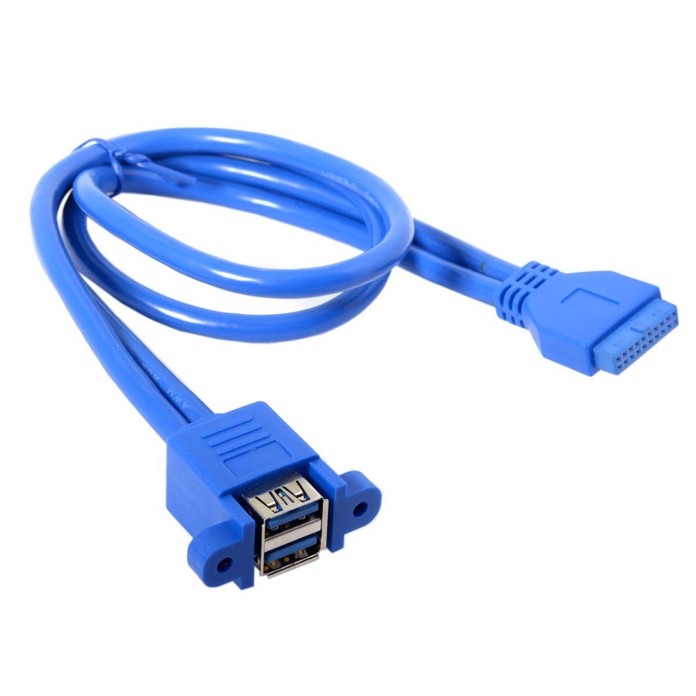 Stackable USB 3.0 Female Panel Type to Motherboard 19Pin 20Pin Header Cable 5...