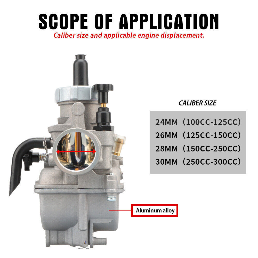 NIBBI PE26 Performance Carburetor for Suzuki DRZ125 DR-Z125 DRZ125M 2003-2024