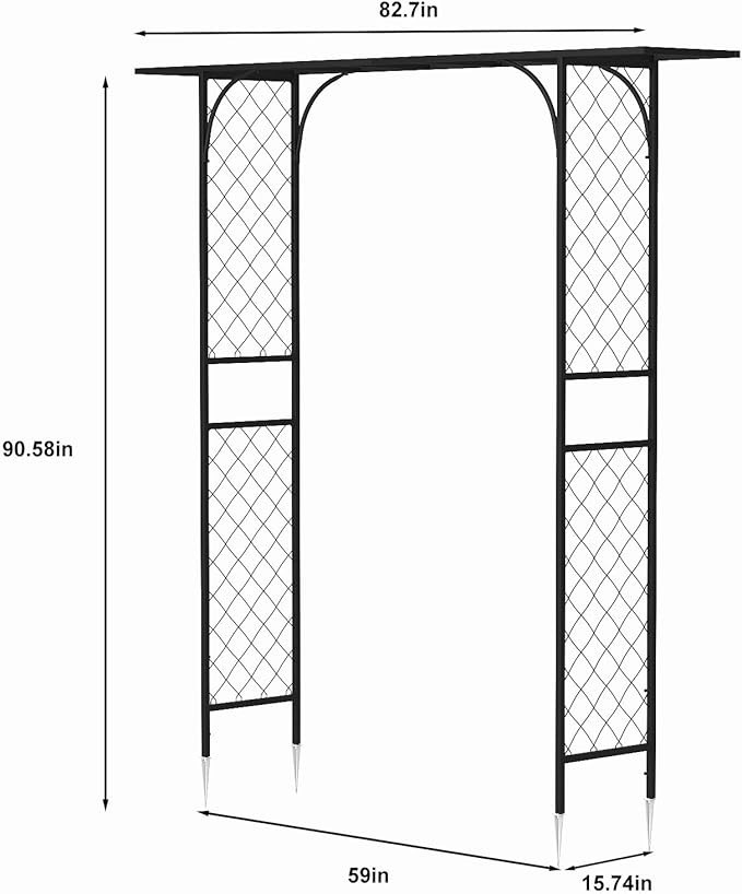 Zhongma Metal Garden Arch Arbor for Decorative Climbing Plants Lawn Garden