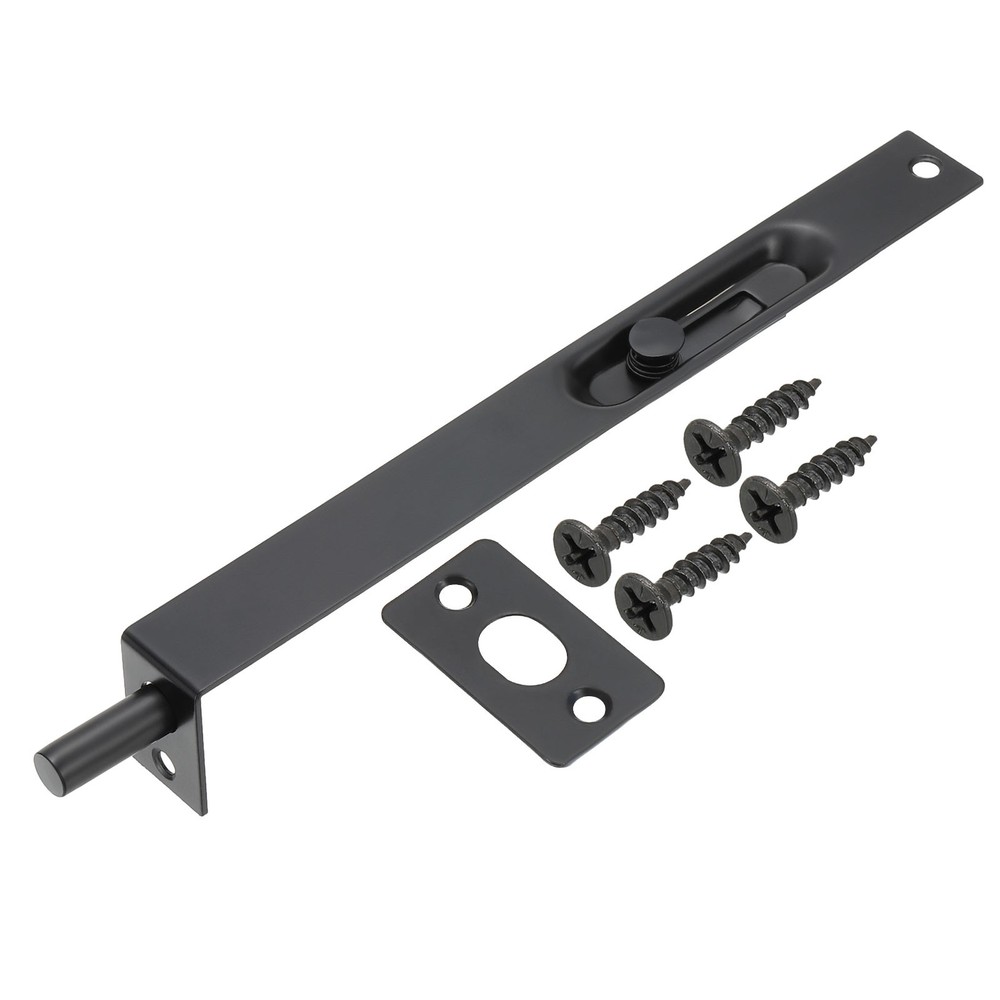 8"x0.87" Flush Bolt Door Concealed Slide Lock Latch Black