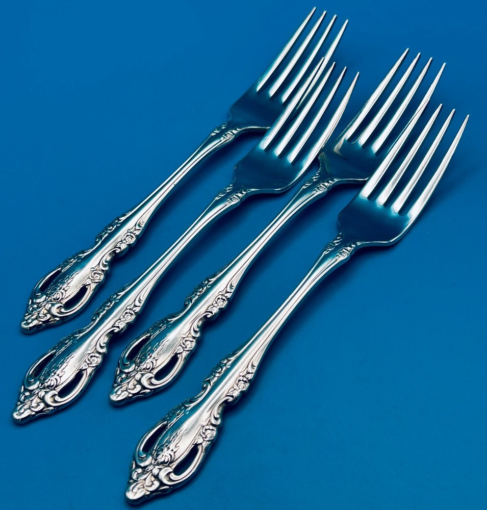 4 FOUR Oneida BRAHMS Silverplate Dinner Forks 7 1/4" Community Flatware
