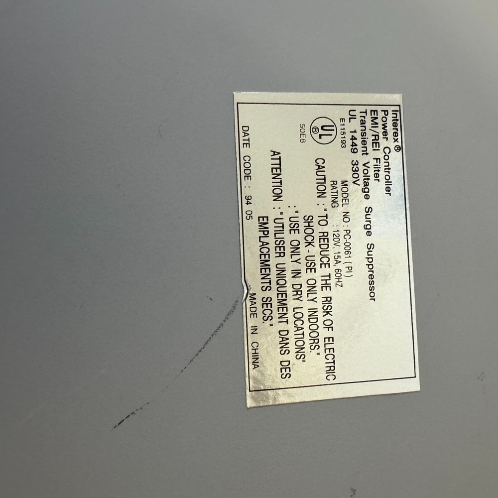 Vintage 90s Interex Computer Power Switch Controller Surge Suppressor Working