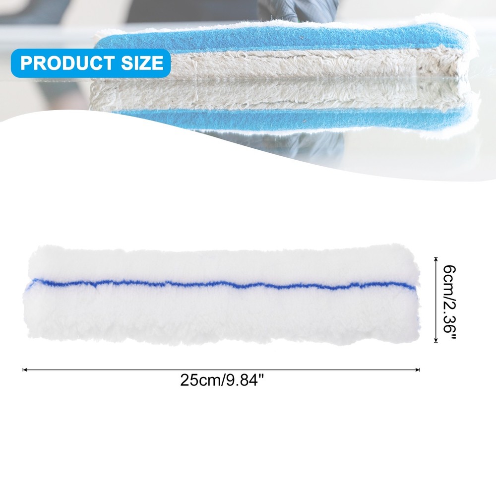 Microfiber Window Scrubber Replacement Head 9.84" Blue/White