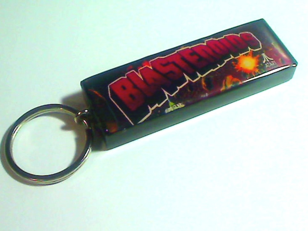 Blasteroids Arcade Marquee Coin Door accessory Keychain