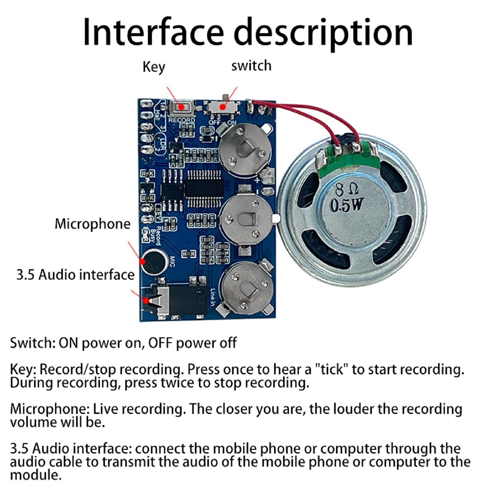 17 Min Greeting Card Recordable Voice Chip Music Sound Module Musical Board