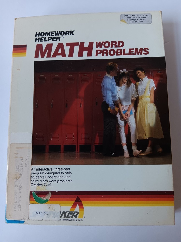 Commodore 64 Homework Helper Math Word Problems Computer Software Tested/Works