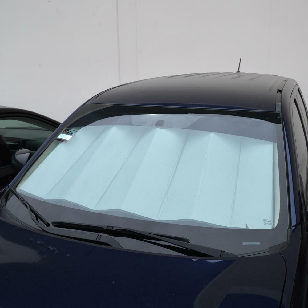 Jumbo Auto Sun Shade Foldable Metallic Gray Wind Shield Visor UV Protection