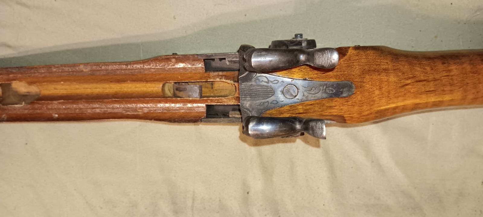 VINTAGE CVA DOUBLE BARREL EXPRESS RIFLE / DOUBLE BARREL SHOTGUN STOCK ASSEMBLY