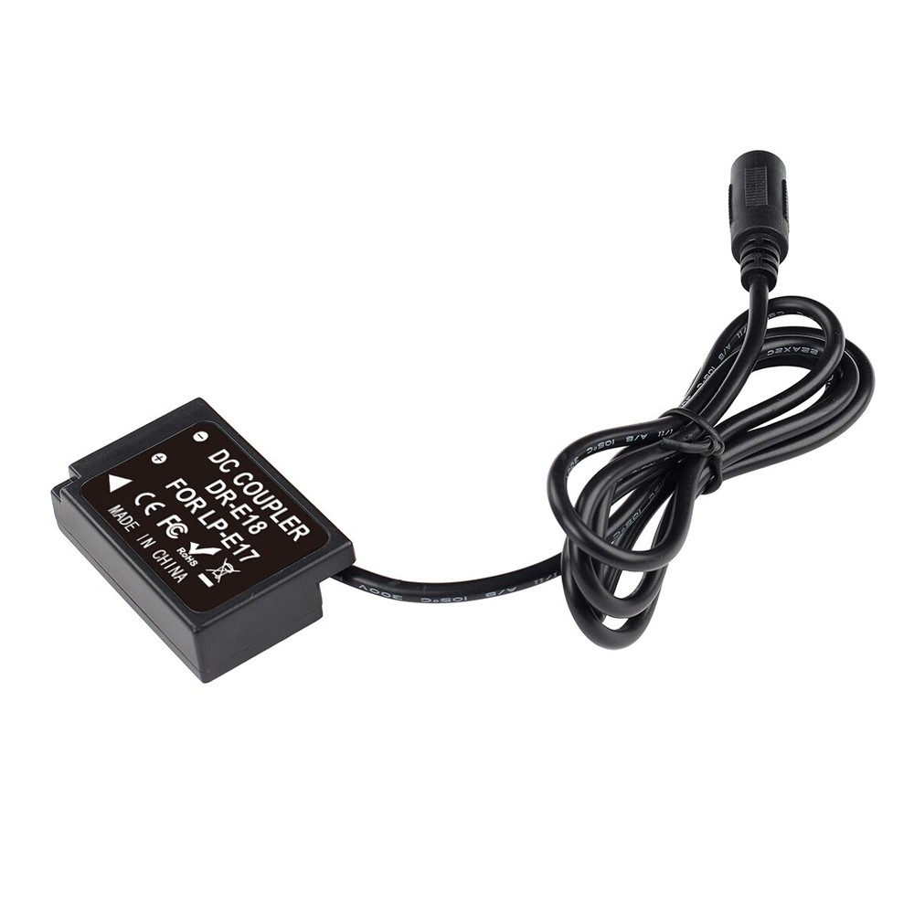 Andoer DR-E18 LP-E17 Dummy Battery Pack Coupler Adapter With DC Male IBPR