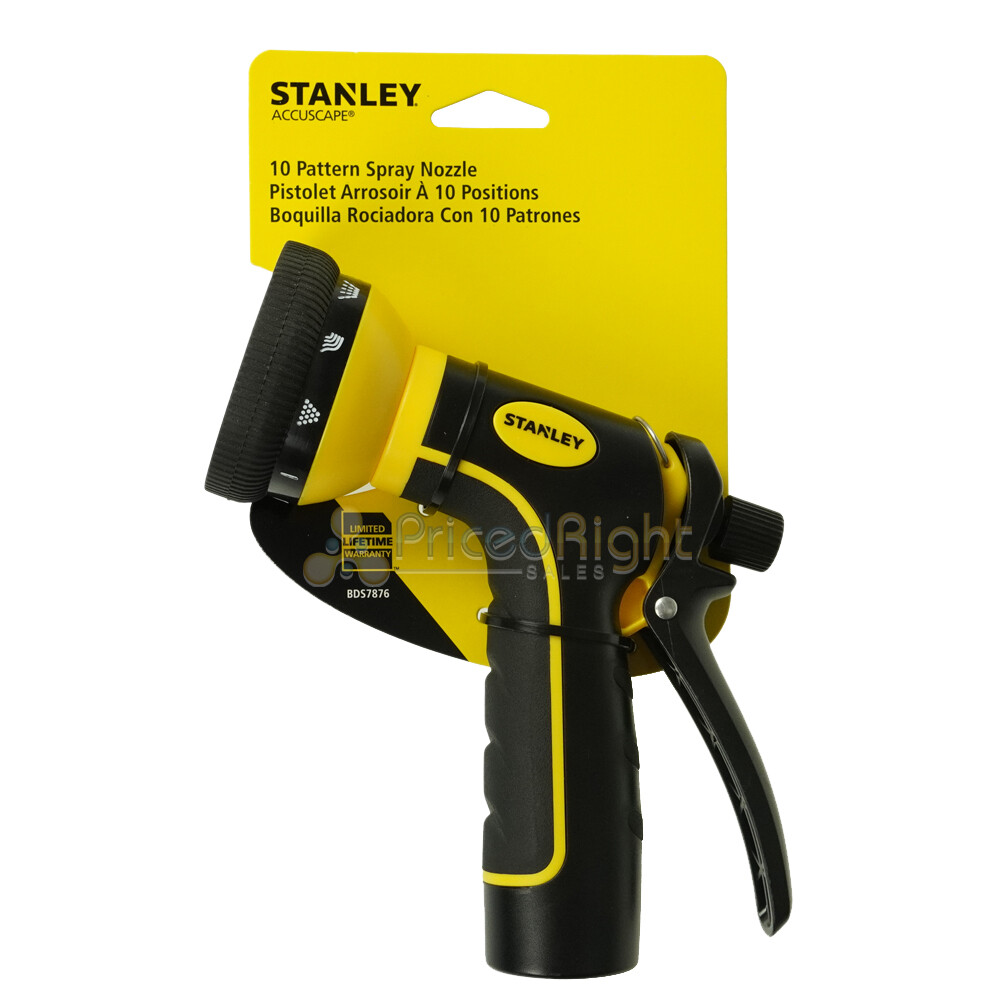 Garden Hose Spray Nozzle Set 3 Piece Combo Pack Multi Pattern Stanley Accuscape