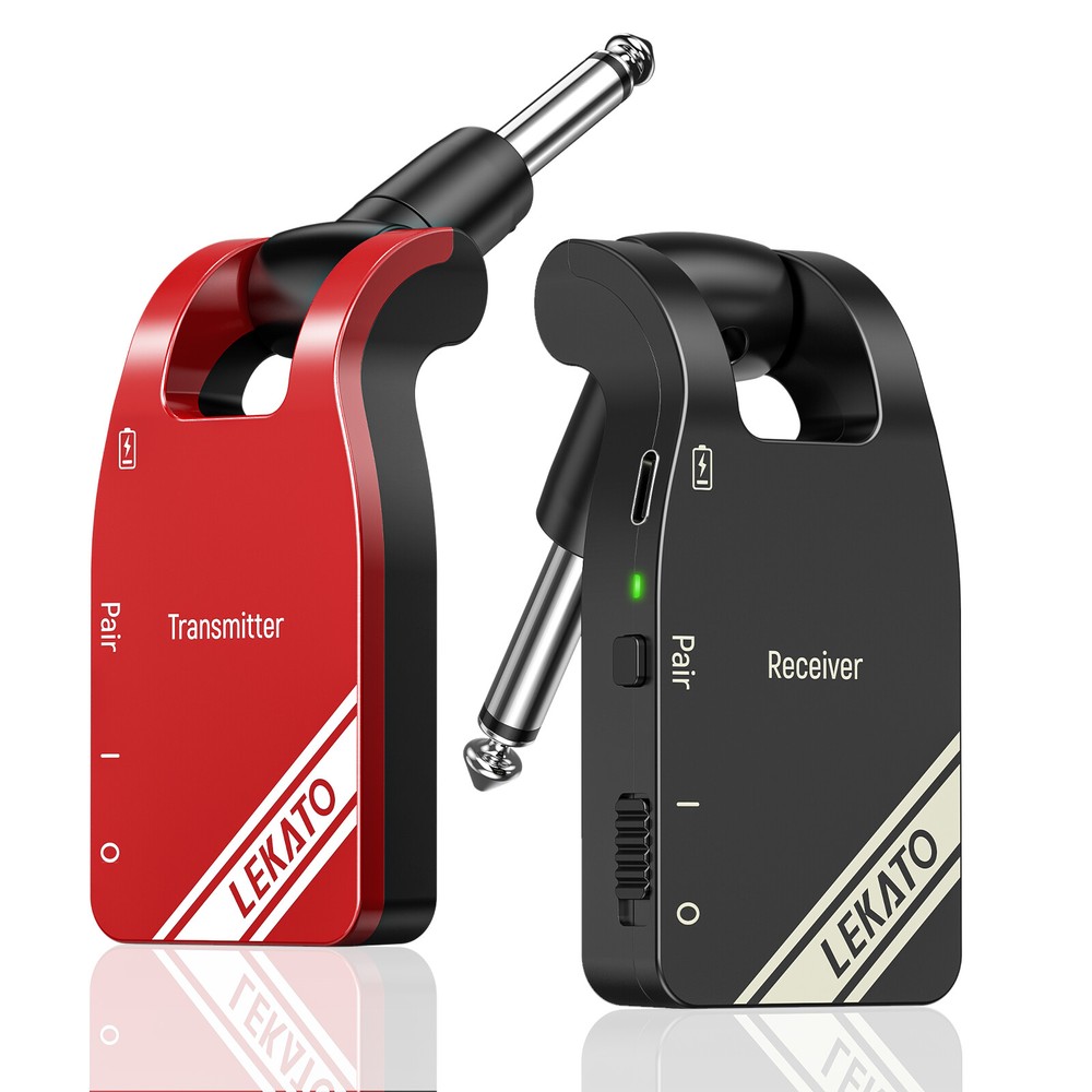LEKATO 2.4GHz 280° Rotatable Wireless Guitar Transmitter Receiver System 100FT