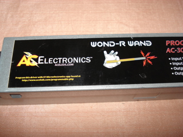AC ELECTRONICS PROGRAMMABLE AC-30CD1.25APUP LED DRIVER WOND-R-WAND TYPE TL RATED