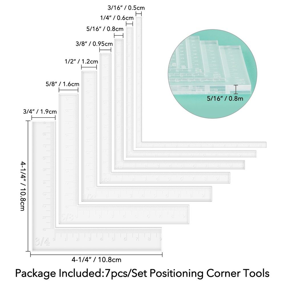 7 Pcs/set Creative Positioning Tools Card Corners Helpers Scrapbooking Tools