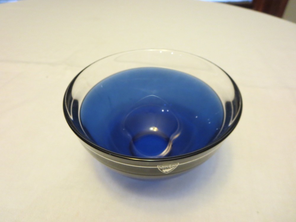 ORREFORS NEPTUNUS BLUE & CLEAR 5" BOWL