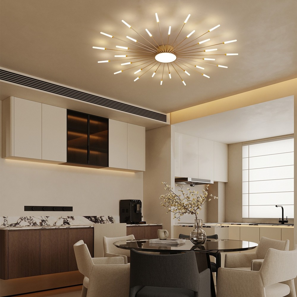 Gold Firework LED Ceiling Light 30+1, Smart Dimmable w/ APP & Remote
