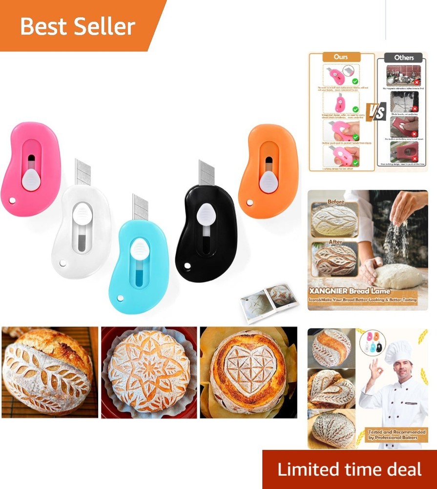 Ultimate Sourdough Scoring Tools - 5 Durable Bread Lames with Patterns Booklet