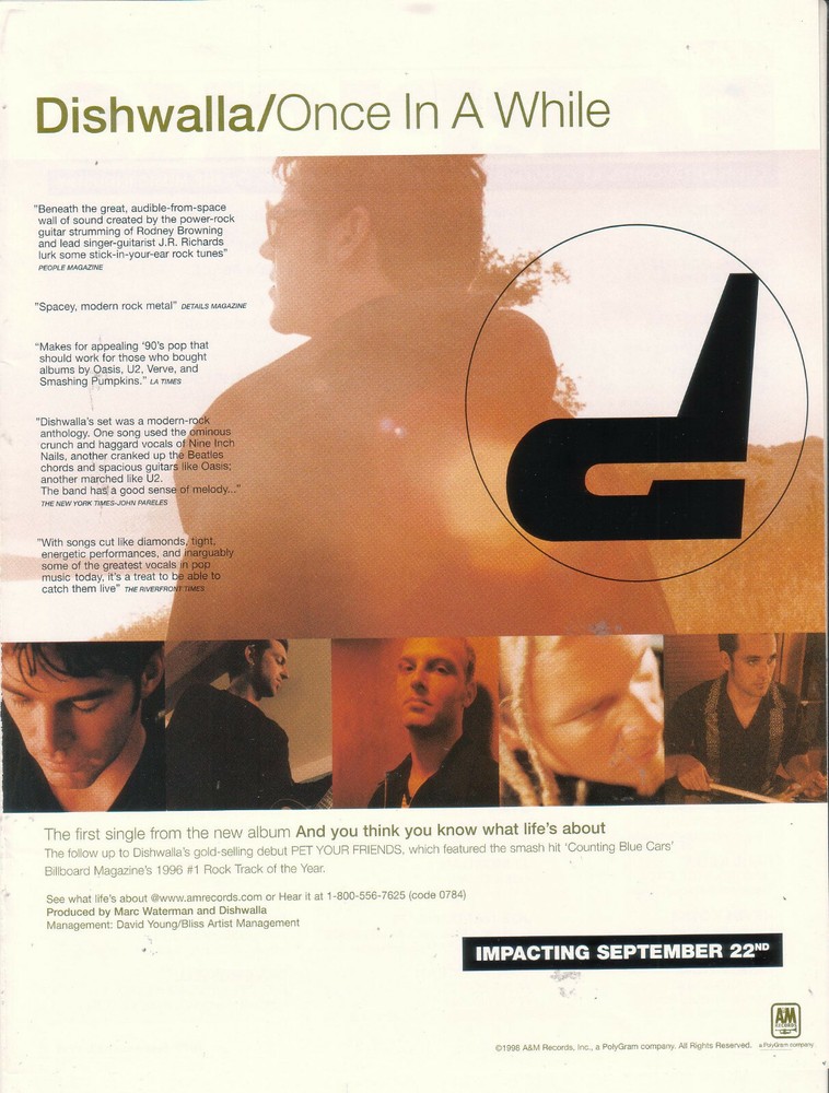 Dishwalla 1998 Ad- Once In A While Advertisement impacting