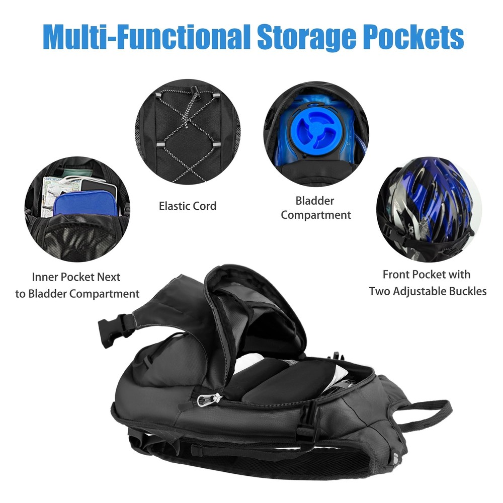 Zavothy Hydration Backpack with 2L Hydration Bladder Water Backpack for Hikin...