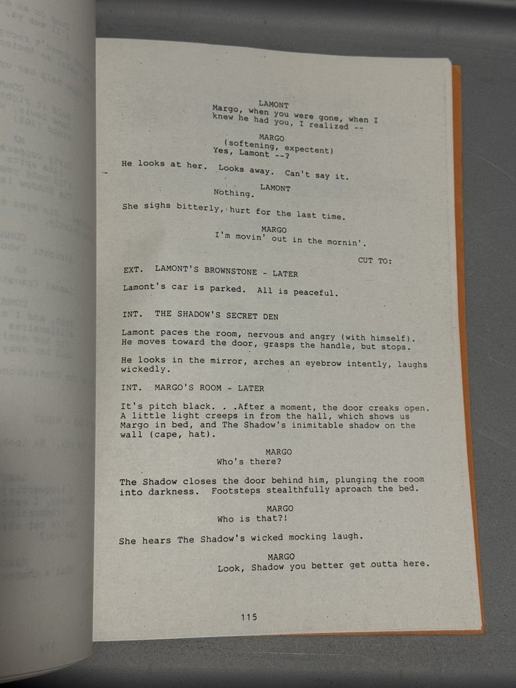 DC THE SHADOW SCRIPT ORIGINAL 1987 UNPRODUCED MOVIE PROJECT HANDWRITTEN NOTES