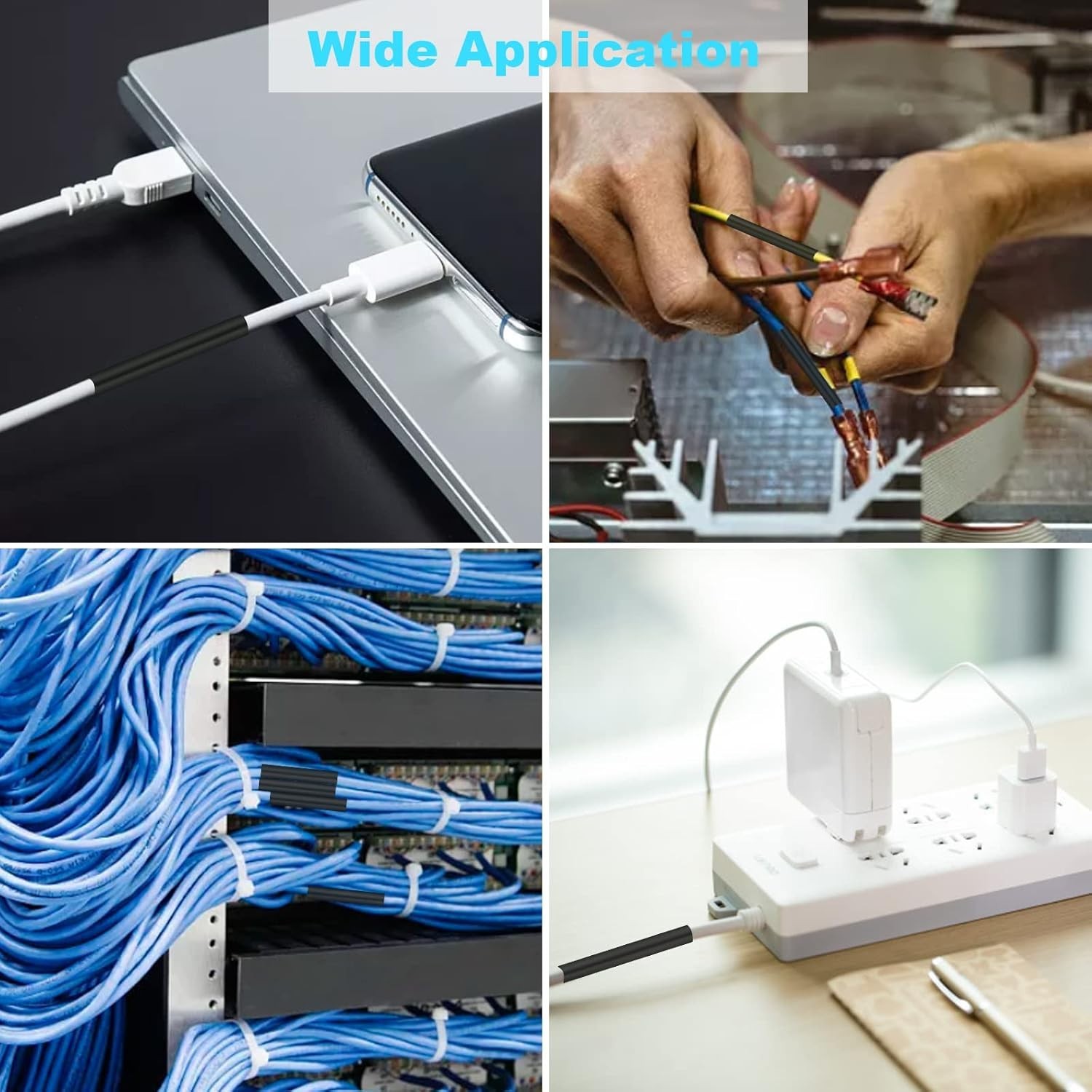 900 PCS Wire Heat Shrink Tubing Kit Marine Grade Wrap Premium Black NEW