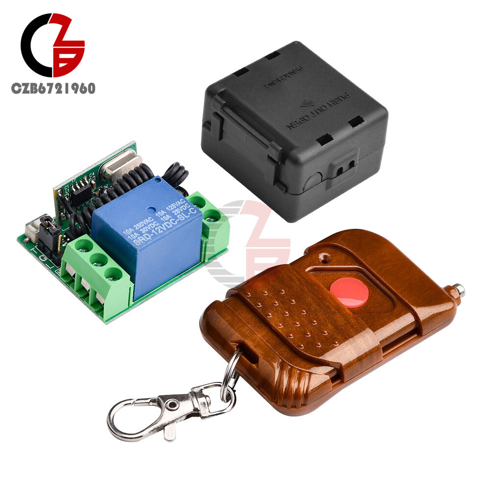 DC 12V 10A Relay 1CH Wireless RF Remote Control Switch Transmitter+ Receiver