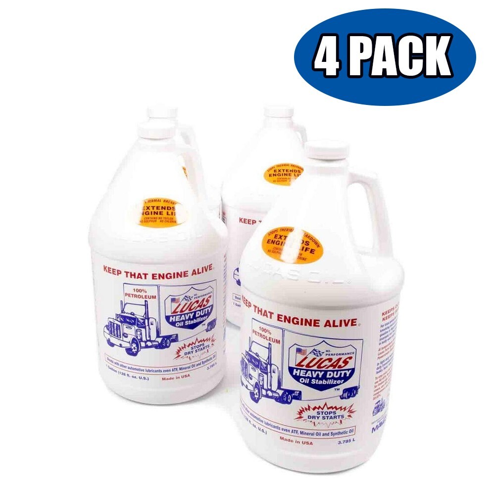 LUCAS OIL 10002 HIGH PERFORMANCE HEAVY DUTY OIL STABILIZER 1 GALLON - 4 PACK