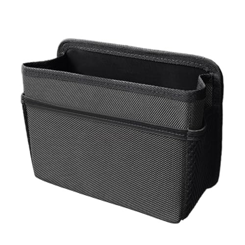 Car Trash Can, Foldable Waterproof Leather Trash Bin Garbage Organizer, Black
