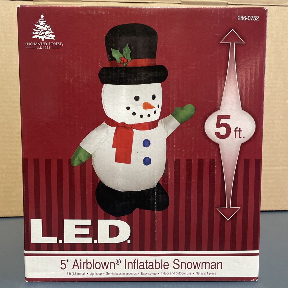 Enchanted Forest 5 Ft Airblown Inflatable Snowman
