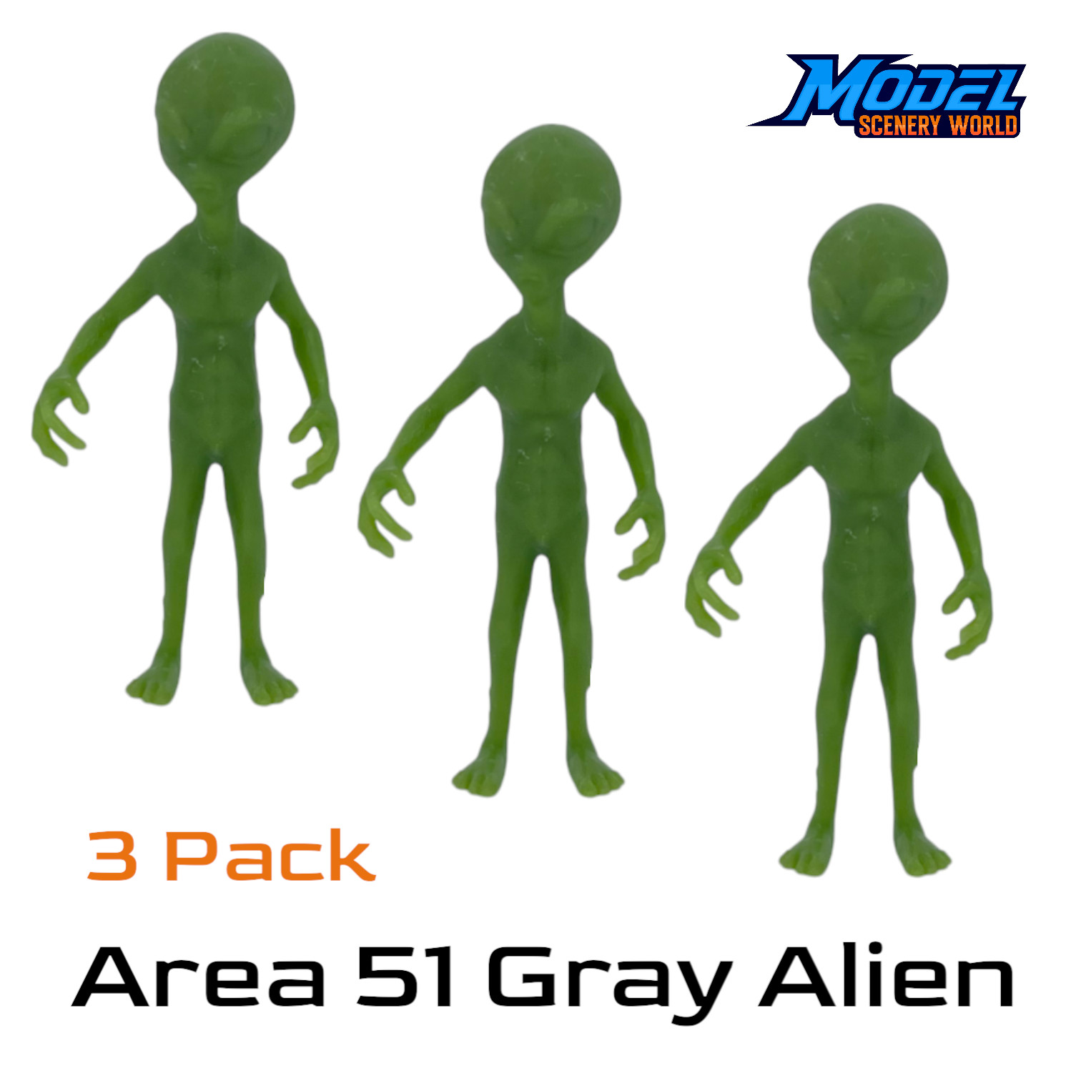 The Gray Alien Area 51 (3 pack) - N Scale - Green