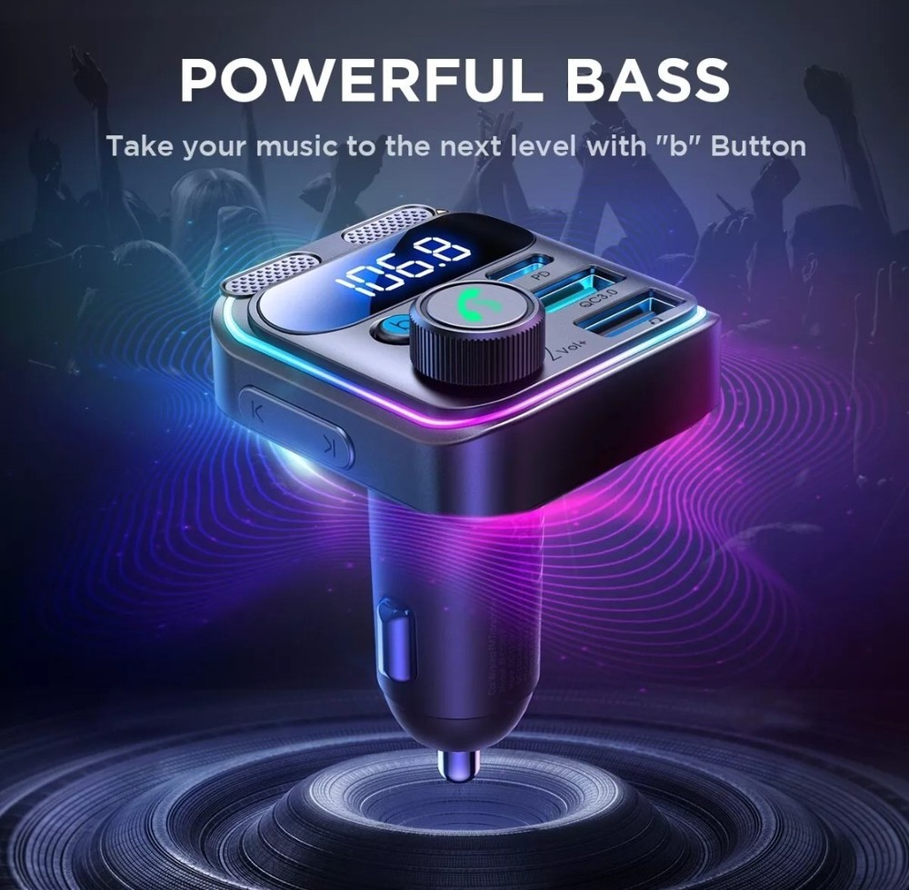 JOYROOM JR-CCB01 48W Dual Mic Wireless Car FM Transmitter