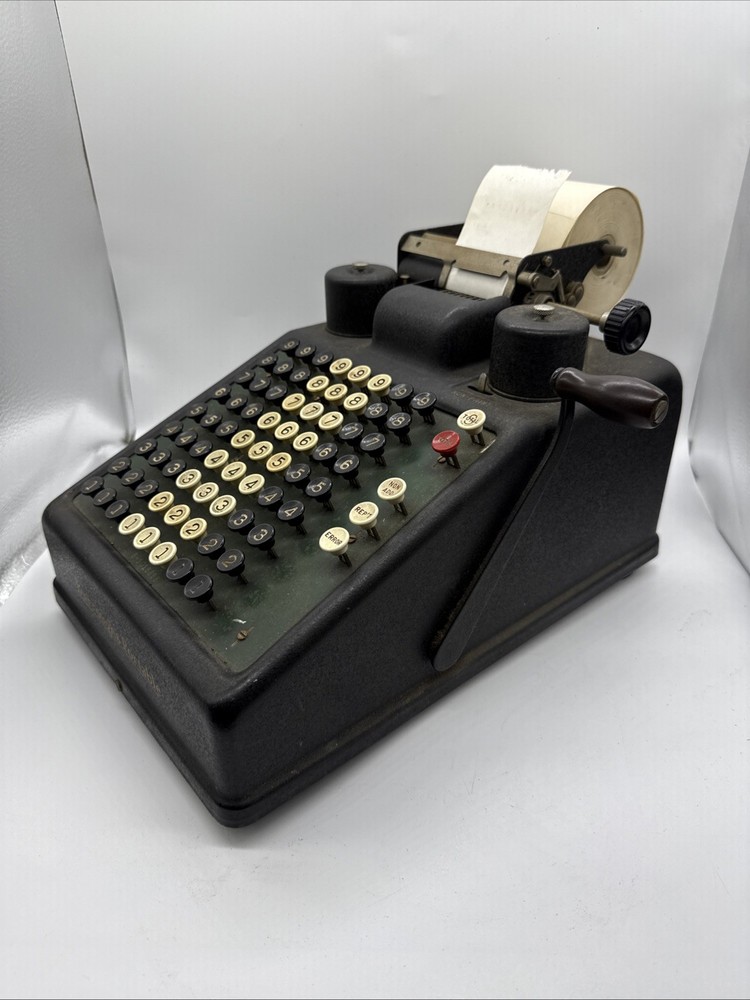 Vintage 1925 Burroughs Portable Adding Machine Register Keys Lever Work