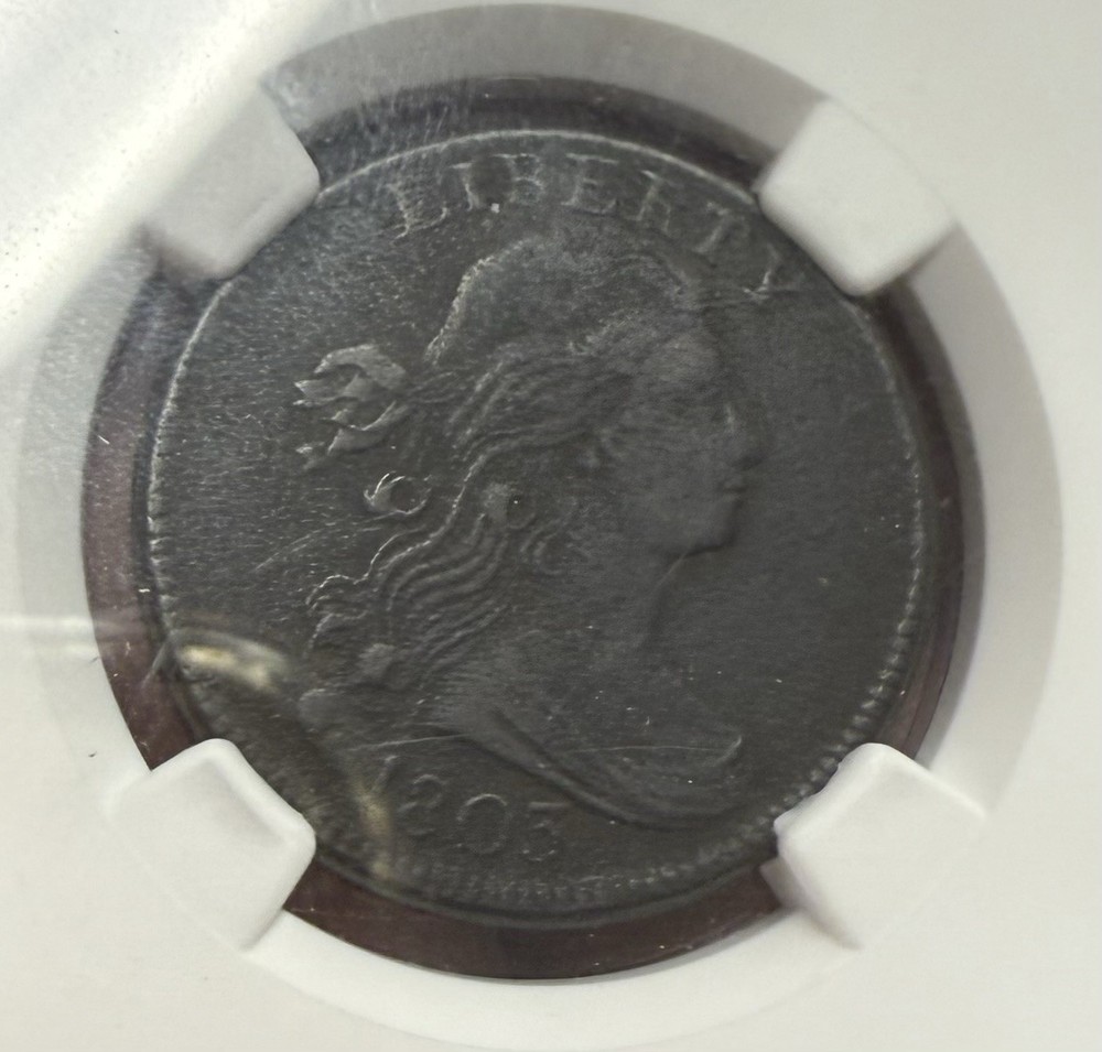 1803 1c Draped Bust Large Cent NGC VF Details Env. Damage
