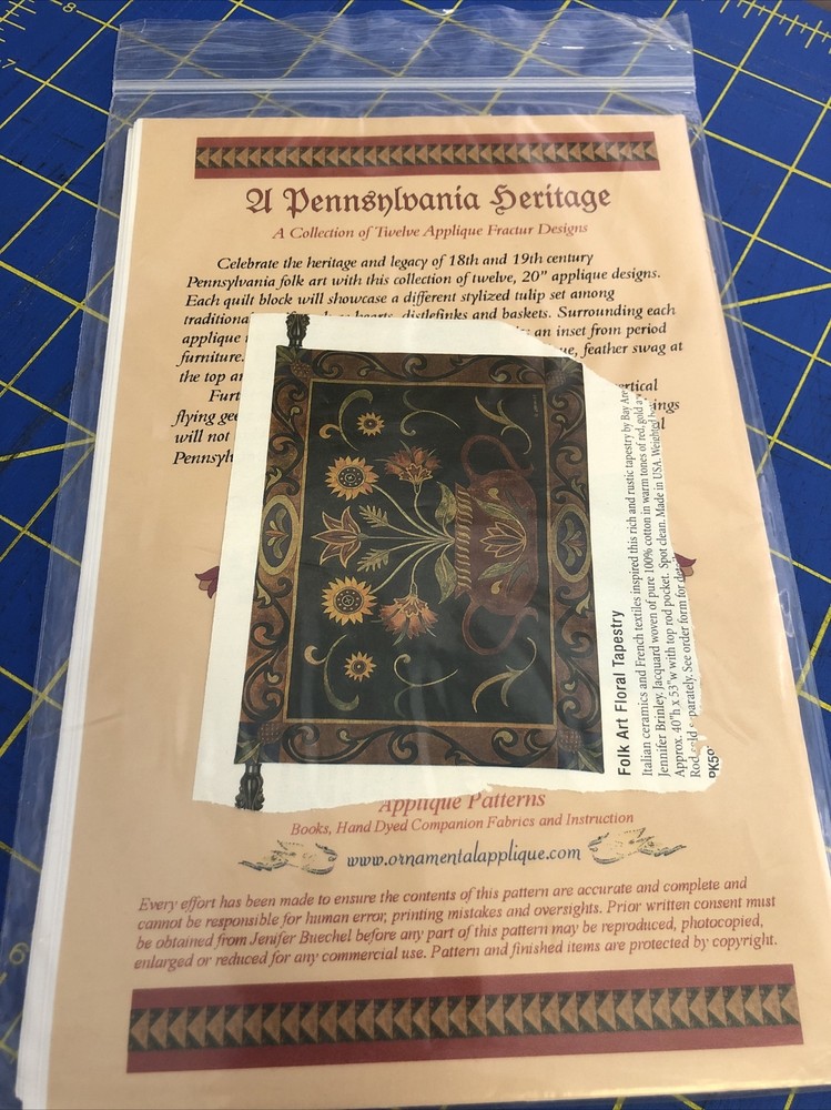 A Pennsylvania heritage pattern 8 appliqué design new