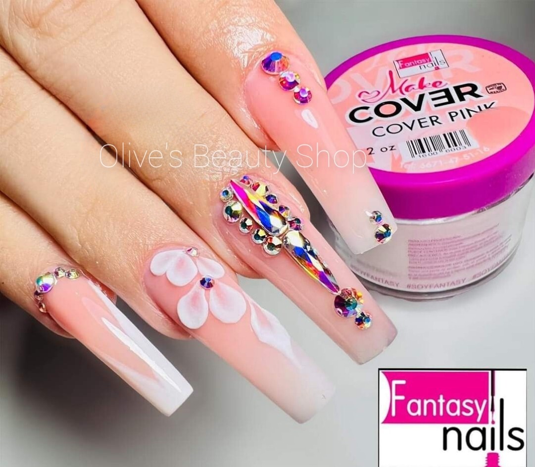 Fantasy Nails Make Cover Cover Pink 2 oz Acrylic Powder Polvo Free Shipping