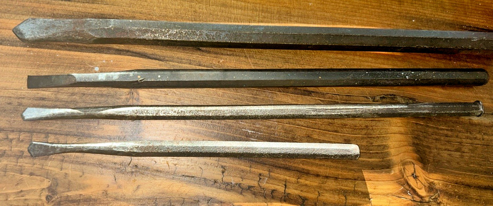 Cold Chisel mixed size lot flat & cape chisels,machinist blacksmith tools (11)