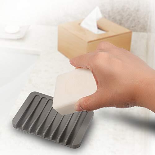 3 Pack Self-Draining Silicone Soap Dish Holder for Shower Bathroom Kitchen