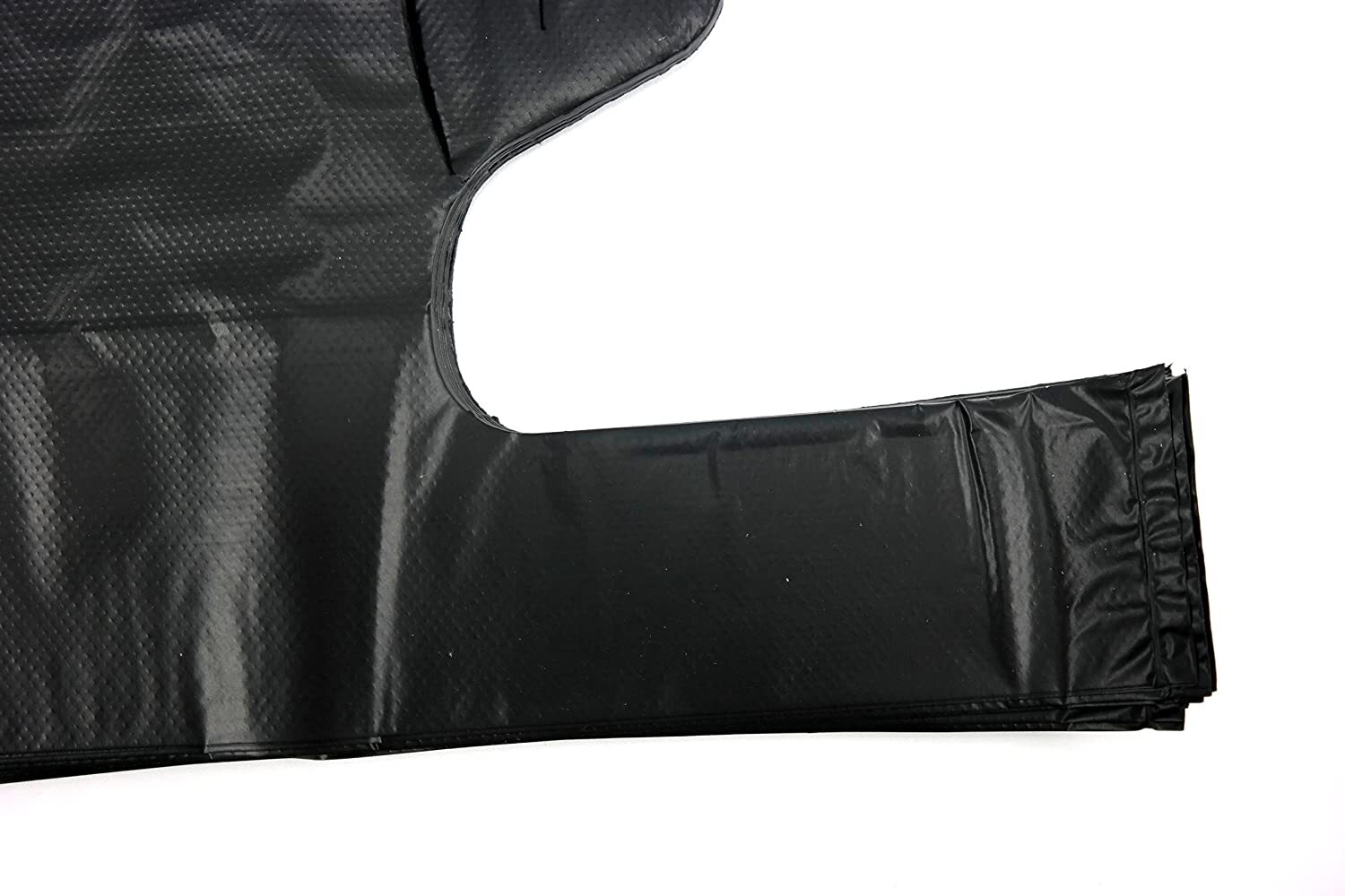 1/6 21 x 6.5 x 11.5 Heavy Duty .87 Mil BLACK T-Shirt Plastic Shopping Bags