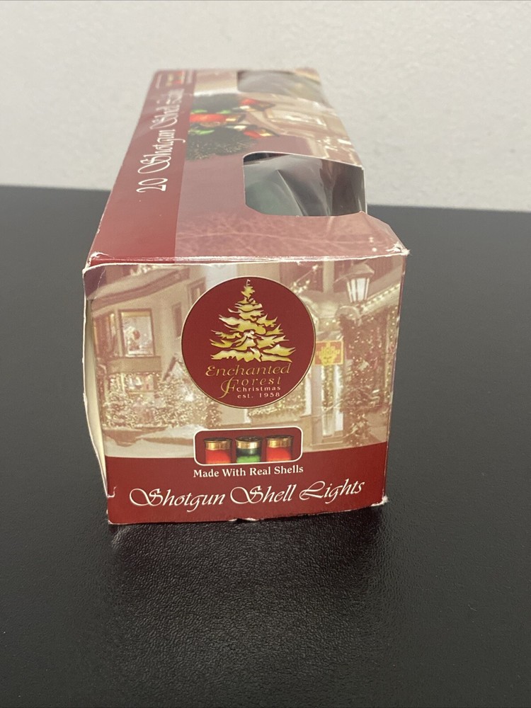 Shotgun Shell Christmas Tree Lights REAL 20 Lights 8ft String RED & GREEN Rustic