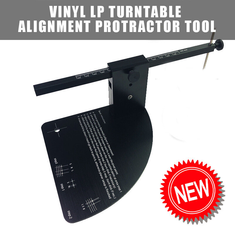 Vinyl LP Turntable Alignment Protractor for Phono Record Cartridge Stylus NEW