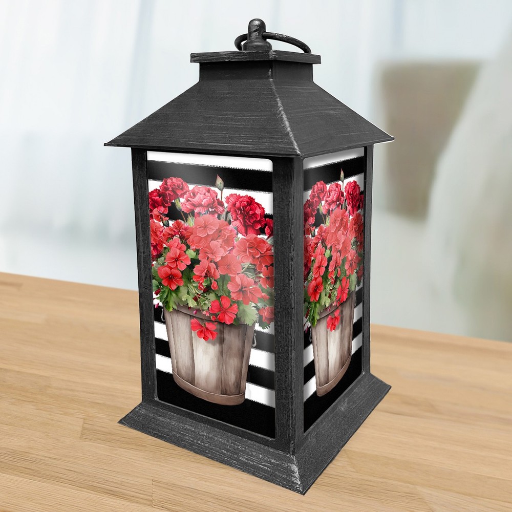 Briarwood Lane Striped Geraniums Lantern