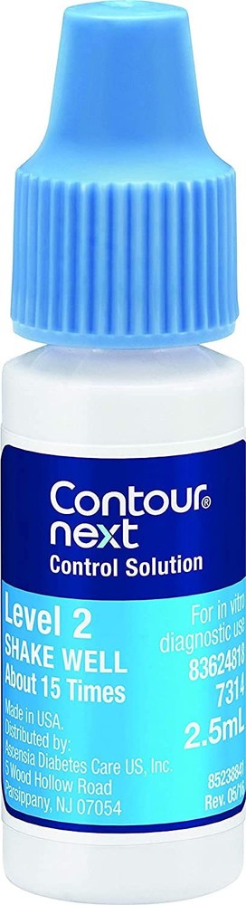 Control Solution for Glucose Test Meter, Level 2, 2.5mL Bottle
