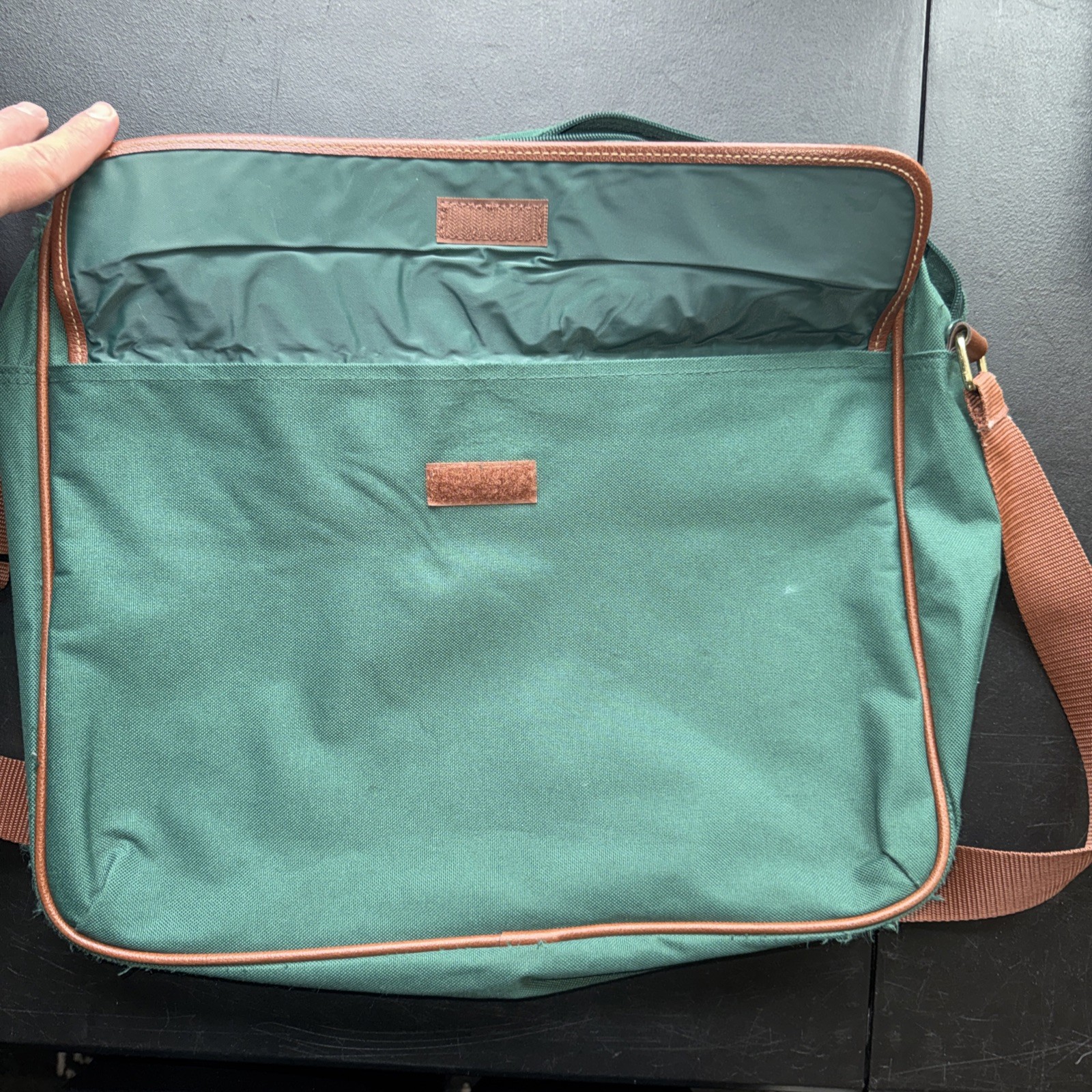 Polo Ralph Lauren Vintage Hunter Forest Green Canvas Computer Bag Messenger Bag